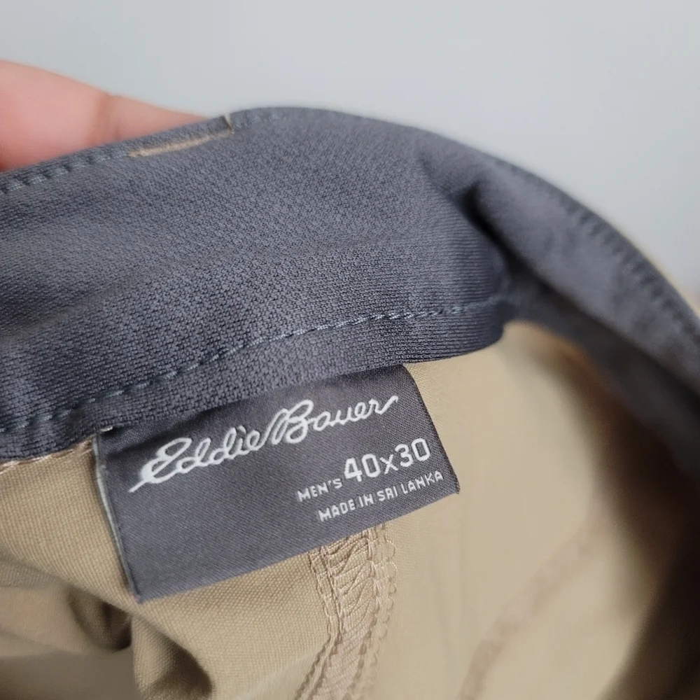 Eddie Bauer Men's Convertible Tech Pants Khaki‎ Nylon Stretch Hiking 40x30
